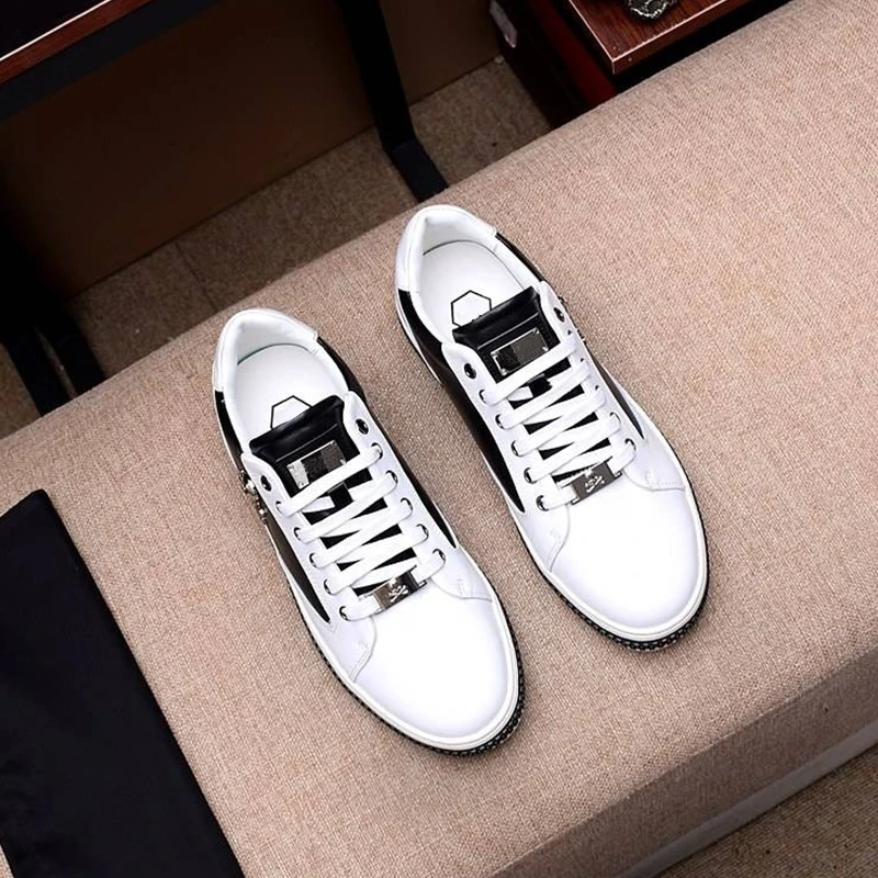 Starbags PP New fashion logo sports casual little white shoes first leather breathable British men's board | Обувь