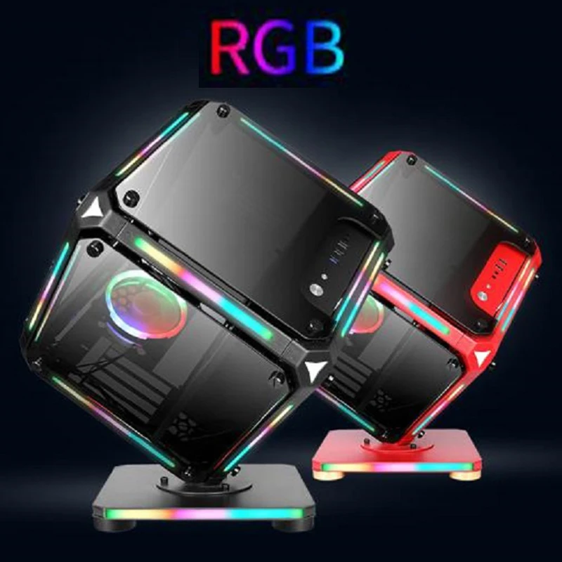Настольный ПК ATX игровой чехол для компьютера особая форма RGB цветные огни