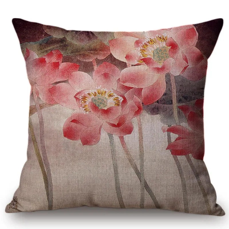 

Хлопковые чехлы для подушек с принтом "Девушка Лотос"