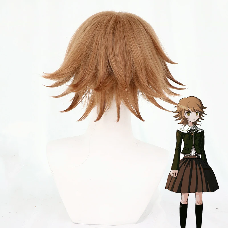 Danganronpa Fujisaki Chihiro Cosplay Women School Uniform Coat Shirt Dress Outfit Anime Costumes and Wig Halloween |