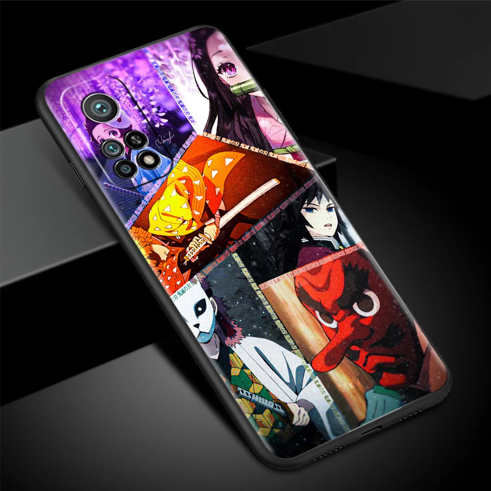 black soft cover for xiaomi mi poco x3 nfc 10t pro m3 11 note 10 lite 9 9t f3 a2 f1 silicone phone case japan anime demon slayer free global shipping