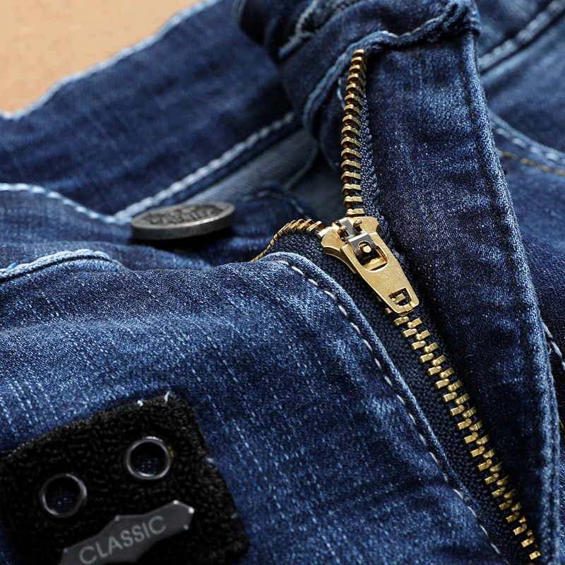 

New 2020 Summer Men StraighDenim Shorts Fashion Trend Leisure Hole Ripped Jeans Black Elastic Short Male Brand Plus Size 40 42