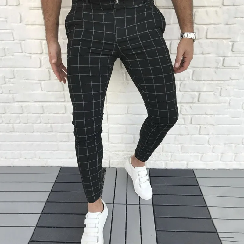 

Men's Joggers Plaid Pants Man Black Cotton Comfortable Pant Summer Casual Streetwear Loose Trouser Japanese Trendy Sweatpants