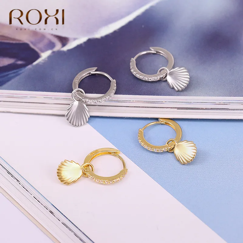 Женские серьги гвоздики в виде ракушек из серебра 925 пробы|Серьги-гвоздики| |