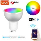 Умная Светодиодная лампа Tuya Zigbee 3,0, 5 Вт, RGB, работает с Tuya SmartThings, управление через приложение, голосовое управление через Alexa Echo Plus Google Home