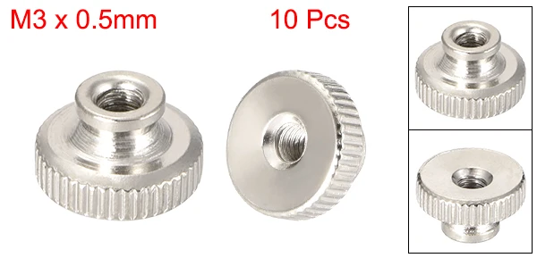 10pcs M3 Silver Tone Uxcell 3-30 шт. накатанные гайки для большого пальца M3 M4 M5 M6 M8 M10 круглые ручки с воротником цинковое покрытие большого Пальца Колеса Блокировки Гайки - Цвет: 10pcs M3 Silver Tone