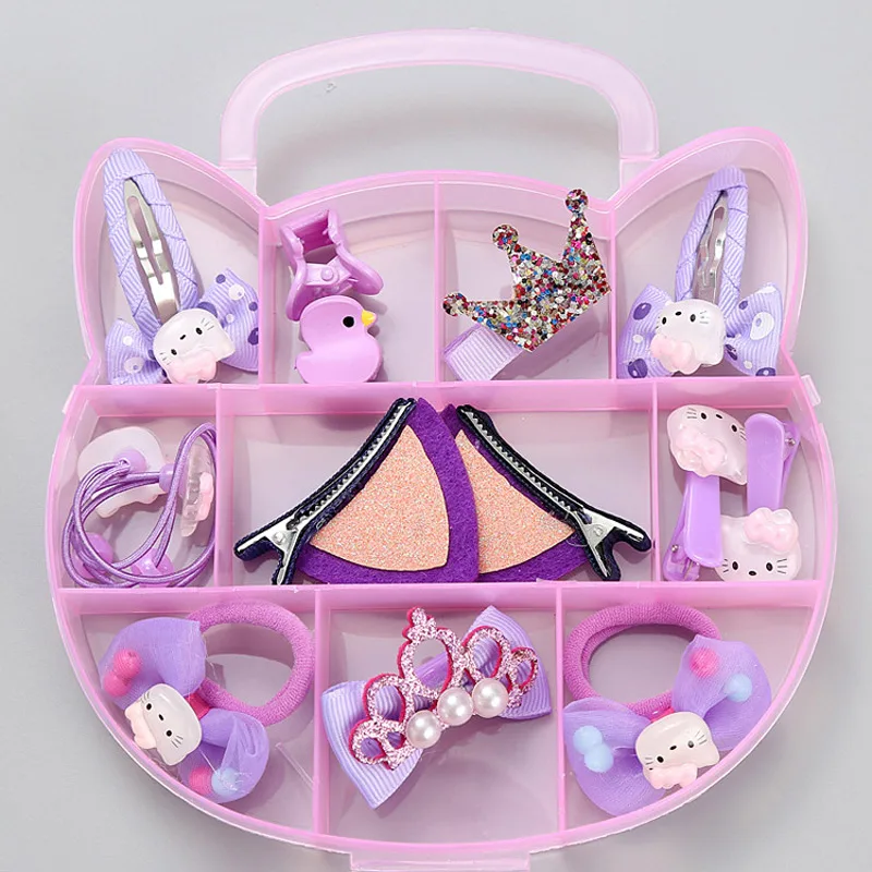 Purple series 12-15 шт./кор. весь набор Минни Маус hello kitty заколки для волос Детские бантики для волос заколки для волос аксессуары - Цвет: Purple series