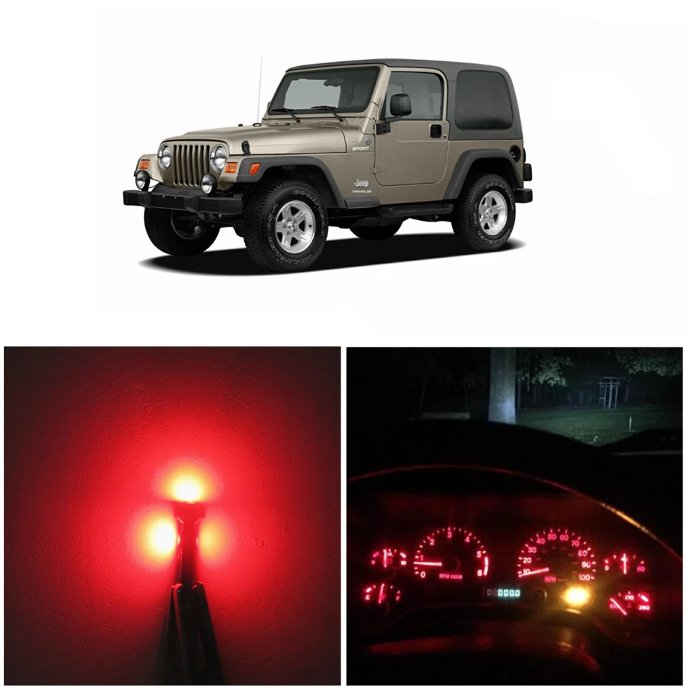 

Instrument Panel Gauge Cluster Speedometer Tachometer Gauge Cluster Full LED Light Kits forJeep Wrangler YJ 1987-2006