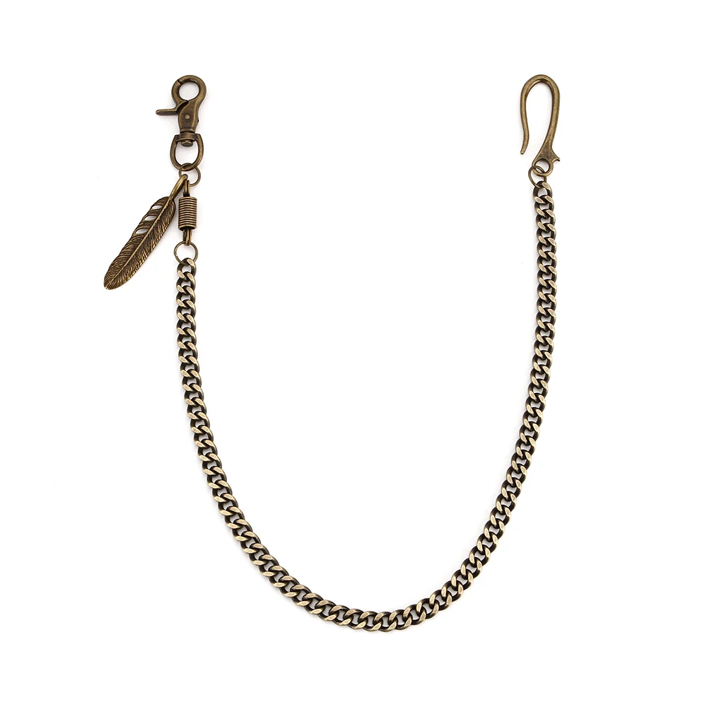 Мужской кошелек в стиле панк-рок с цепочкой виде бронзы металлическими цепочками