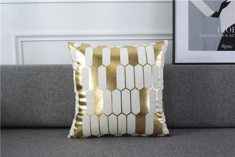 Geometric Square 45*45 cm Throw Pillow Case Gold Bronze Home Sofa Car Decor Cushion Cover Pillowcase | Дом и сад