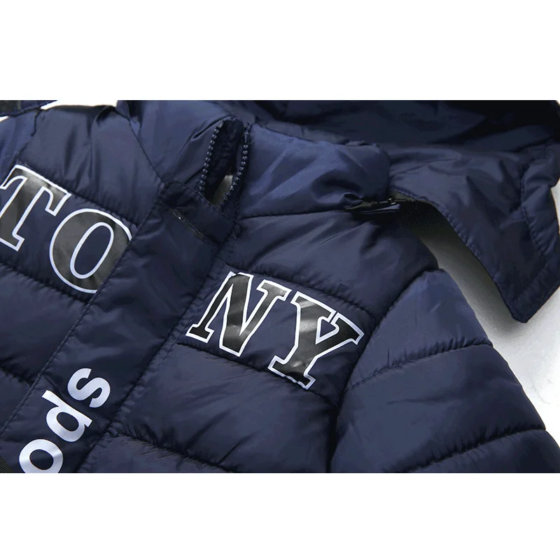 Утепленная куртка для мальчиков модная сохраняющая тепло Детская с капюшоном и