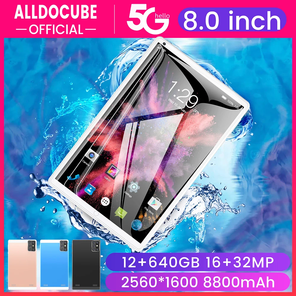 8-дюймовый плоский экран HD 12 + 640 ГГц 12-ядерный процессор 8800 мАч быстрый Wi-Fi двойная