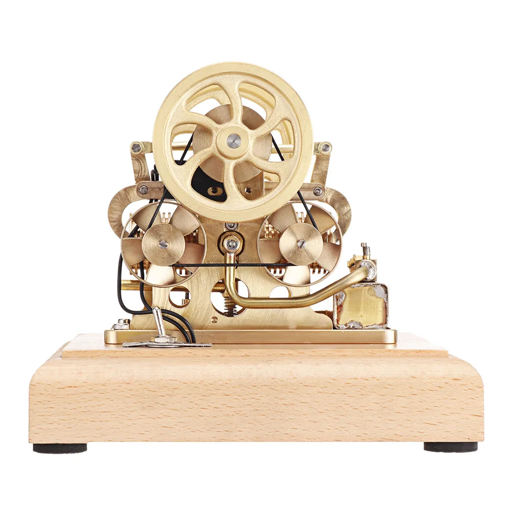 

Eachine EM1 Micro Engine Model Brass stainless steel Double Piston Complete STEM Air-cooledcooling Structure Toys Collection