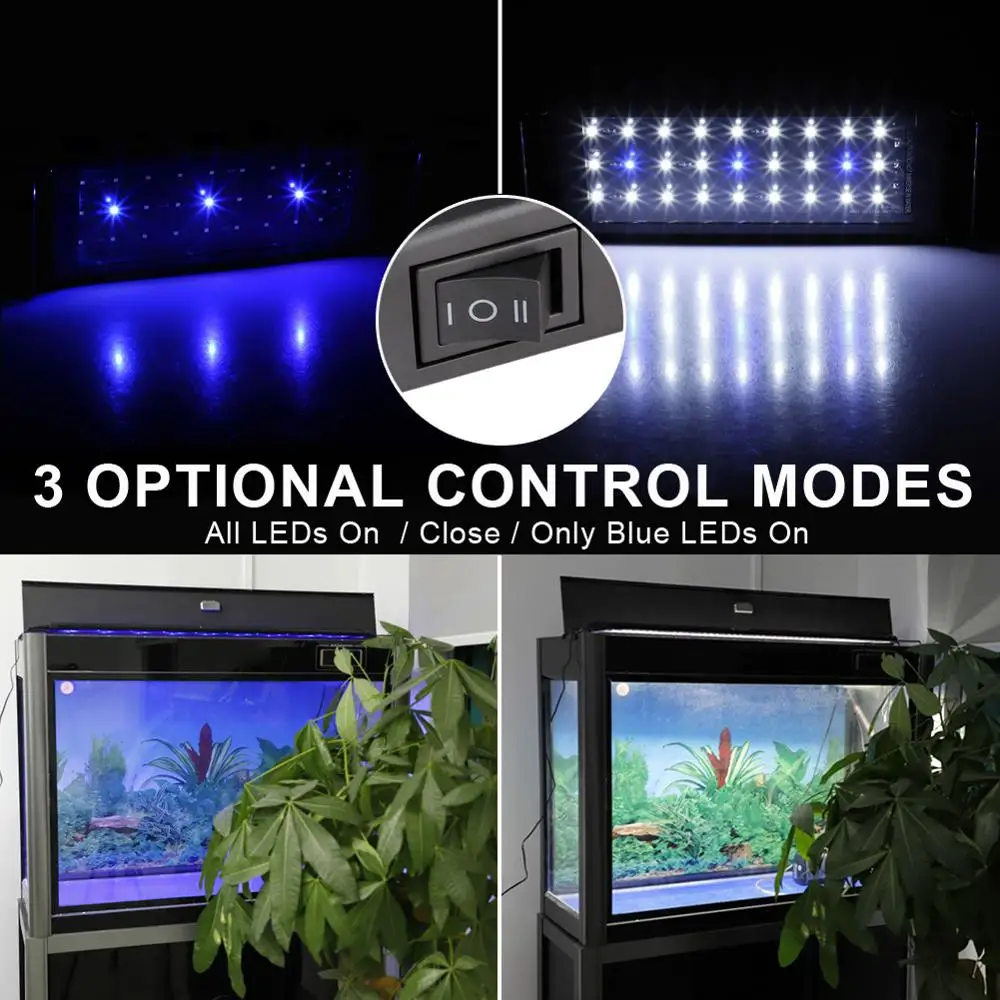 Супертонкая Водонепроницаемая светодиодная лампа полного спектра для аквариума