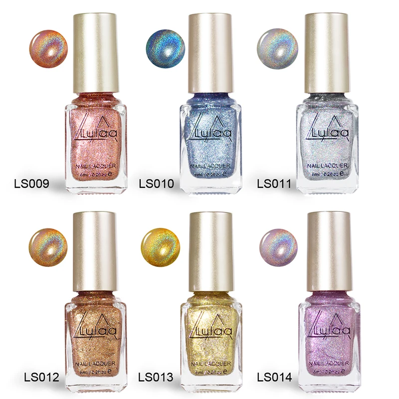 Лак для ногтей Быстросохнущий без выпечки микро клей запаха яркий лак 6 цветов на