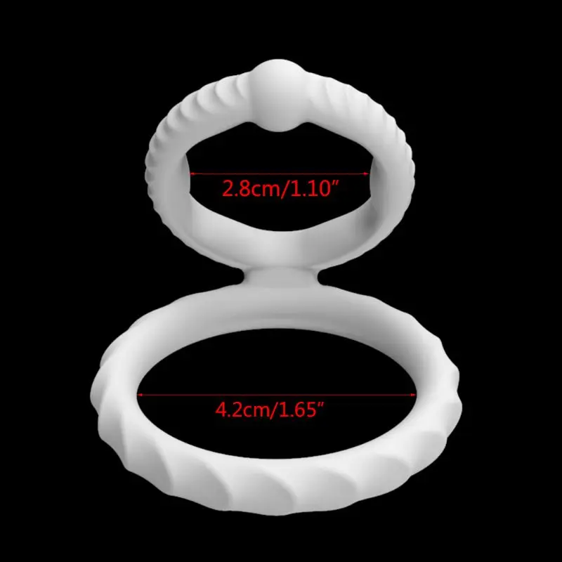 Силиконовое двойное кольцо для пениса премиум-класса растягивающееся более