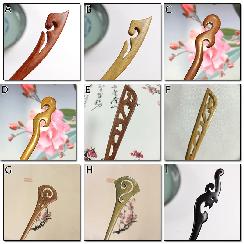 

22 Styles Smooth Chinese Style Headwear Classic Elegant Chic Women Party Daily Hair Wooden Hairpins Jewelry