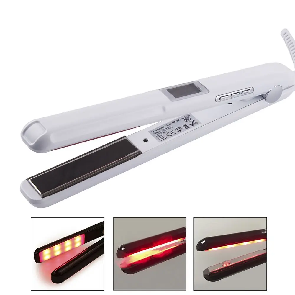 

Hair Straightener Infrared and Ultrasonic Profession Cold Hair Care Iron Treatment for Frizzy Dry Recovers Damage Flat Irons