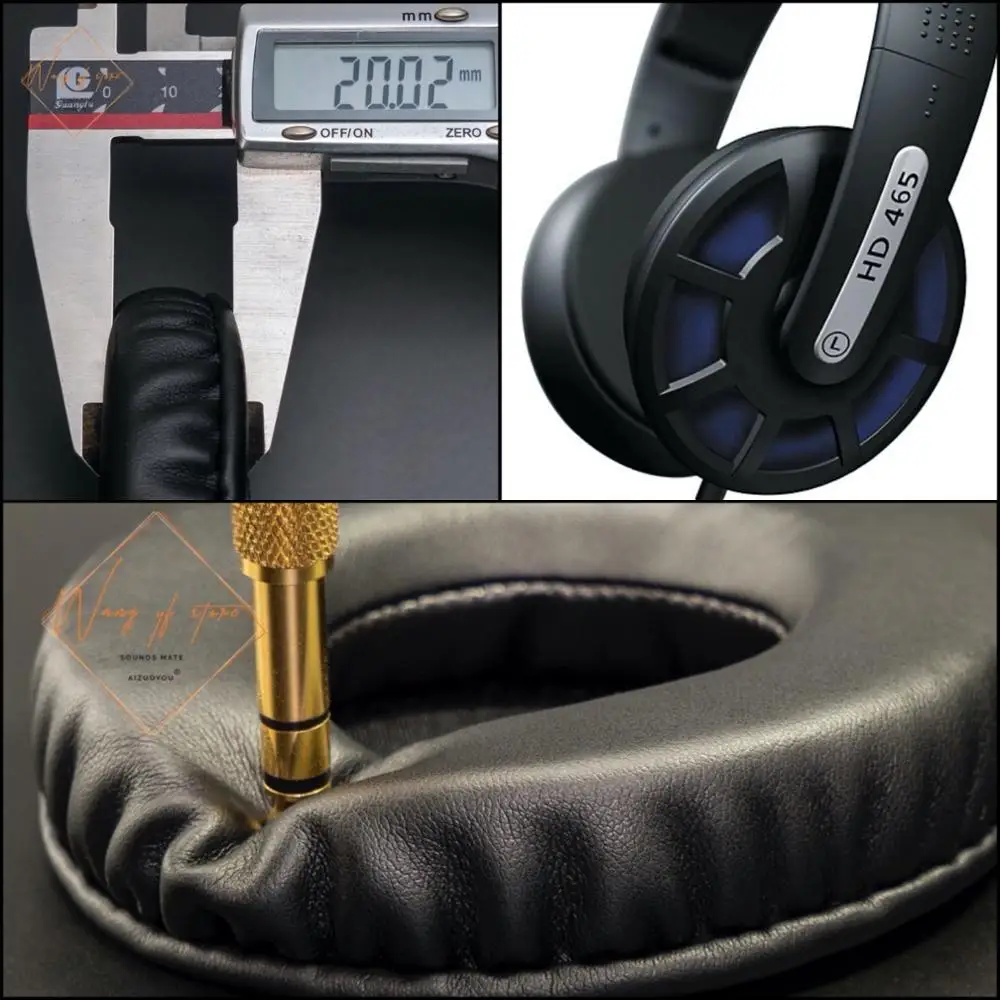Мягкие кожаные амбушюры поролоновые для наушников Sennheiser HD465 идеальное качество