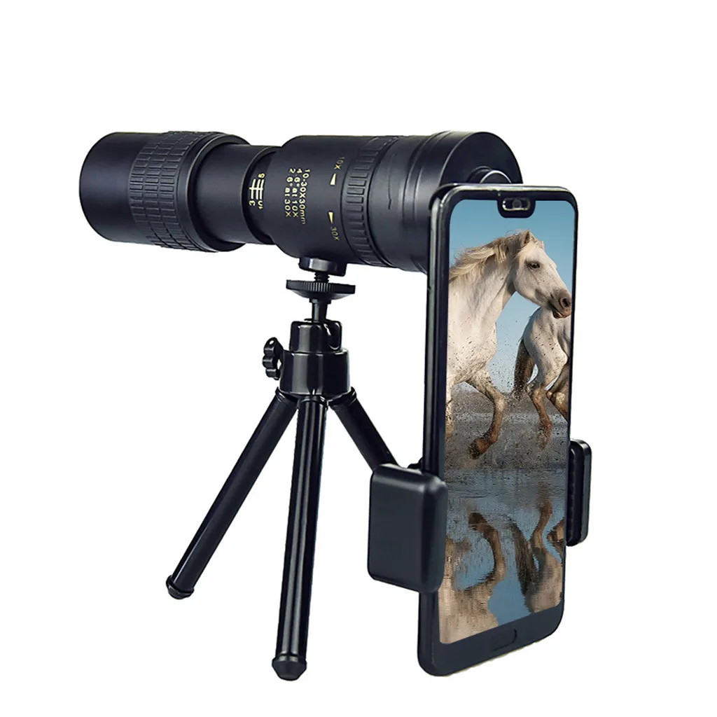 

Abs Monocular Telescope 4k 10-300x40mm Zoom Monocular Binoculars Pocket Telescope Supports Smartphone To Take Pictures D3
