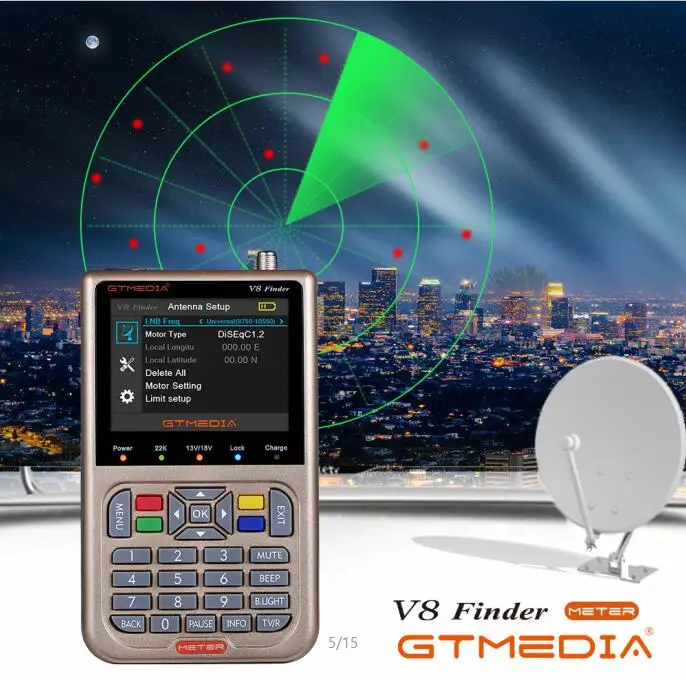 Freesat GTmedia спутниковый искатель V8 HD DVB S2 SatFinder 3 5 дюйма цвет с батареей мА FTA Sat