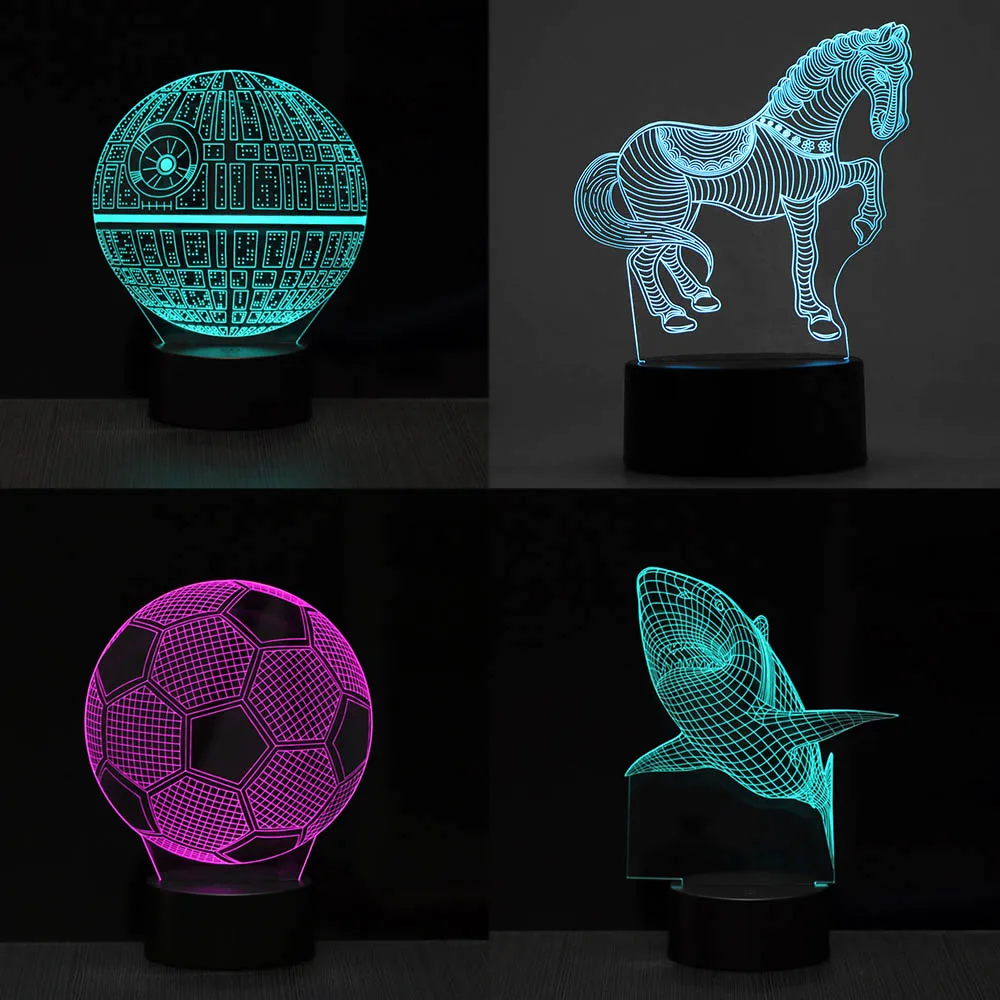 Основа для ночника с USB кабелем основа сенсорного светильника 3D светодиодный