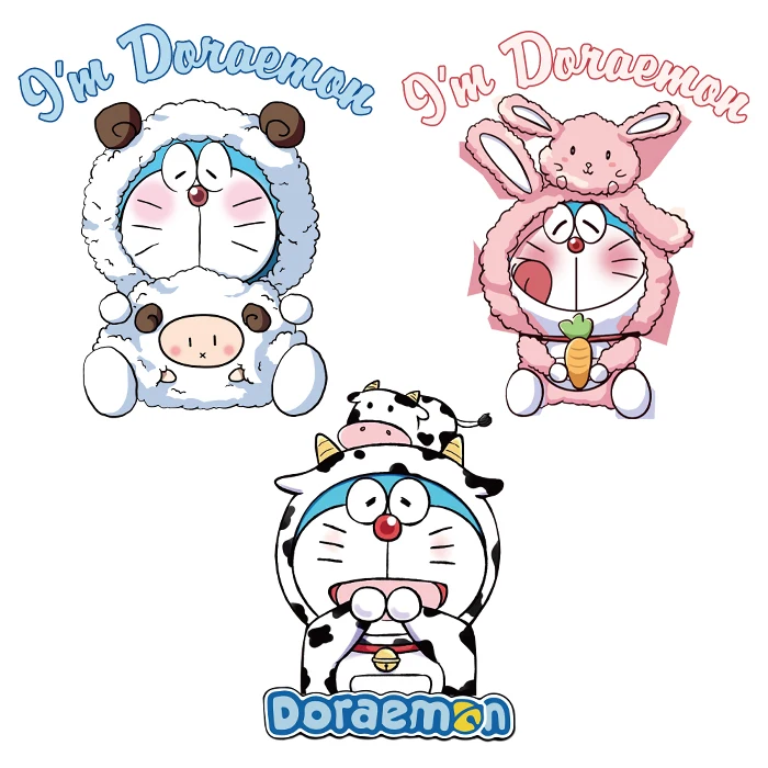 

Japanese cartoon characters Cow rabbit Patches Heat Transfer For Clothes Iron On DIY T-Shirt Washable Baby Parches Stickers