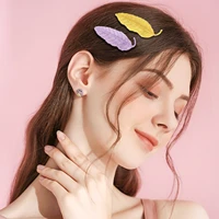 12 pairs womens solid color hairpins childrens leaf shaped headband decorative hair accessories gifts