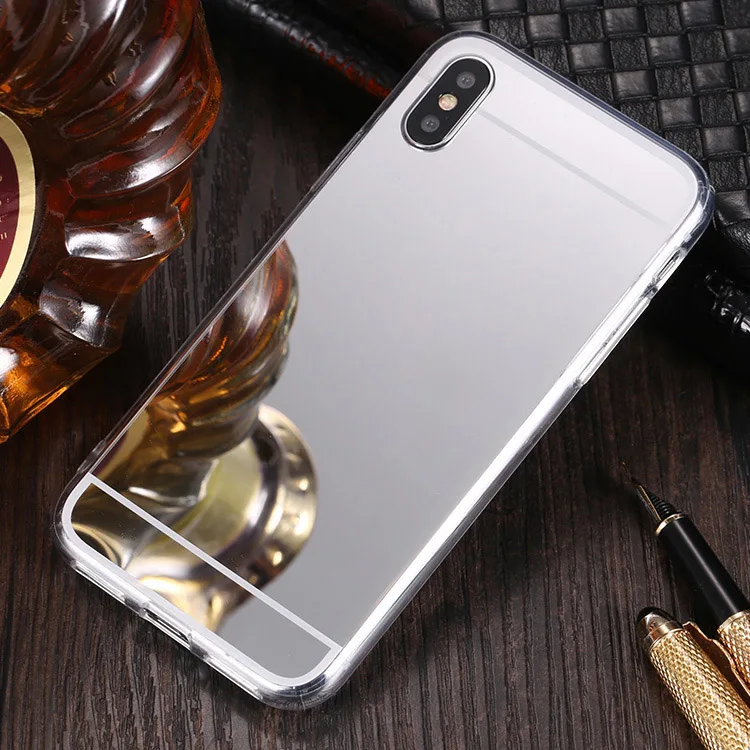 ТПУ чехол с зеркальной поверхностью для samsung A10 A20 A30 A40 A50 A6 A7 A8 A9 J4 J6 для Galaxy S8 S9 S10 плюс S10e Note9 8 S7 Edge чехол - Цвет: Silver