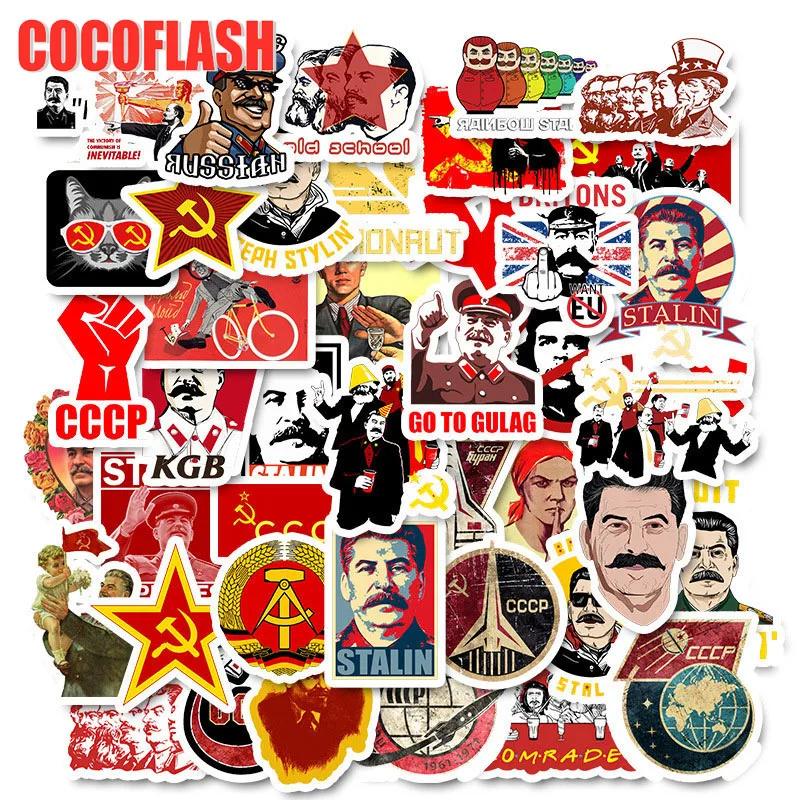 

10/50Pcs/set Soviet Union Stalin USSR CCCP Stickers For Guitar DIY TOY Bicycle Car Skateboard Snowboard Laptop Luggage