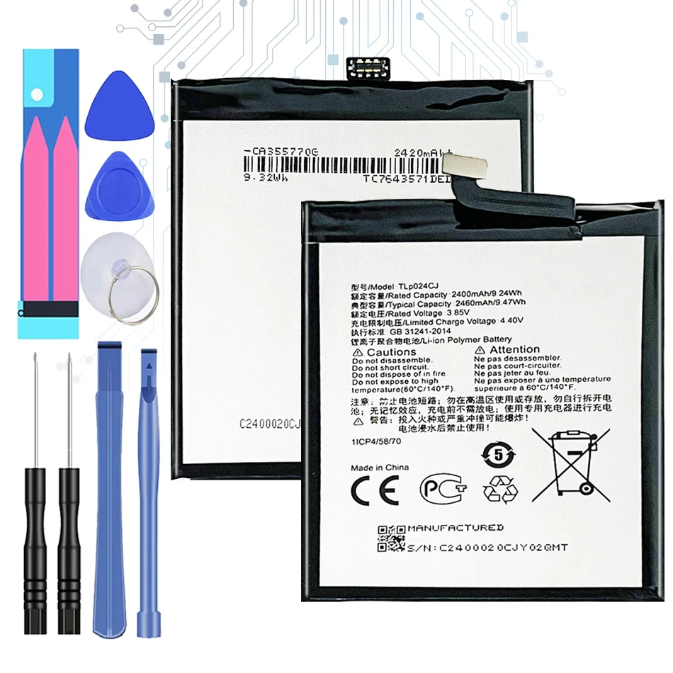 

TLP024C1/TLP024CJ 2400mAh Мобильный телефон Аккумулятор для Alcatel A3 OT-5046/Shine Lite OT-5080 5080X OT-5046D 5046D 5046Y