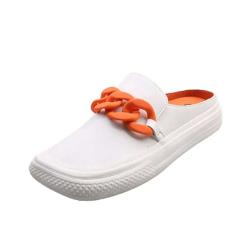 

Baotou semi-slippers women 2021 summer new lazy ins big head niche thick-soled casual Muller shoes women wear outside
