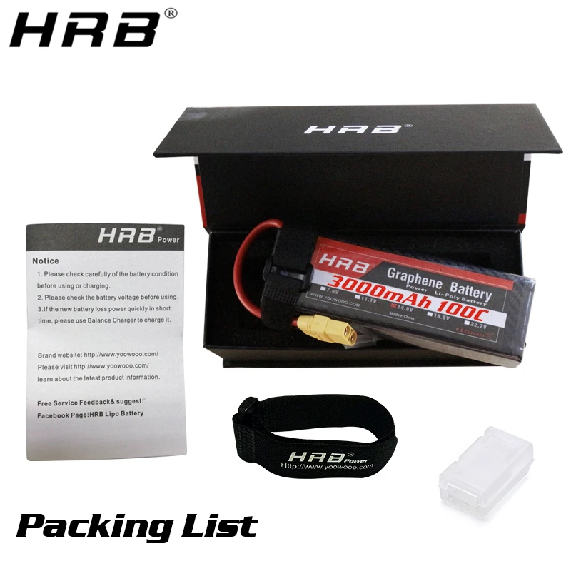 HRB Графен 3S Lipo батарея 11 1 V 5000mah 6000mah 4000mah 3800mah 3000mah 2S 7 4 4S 14 8 5S 6S 22 2 RC части для