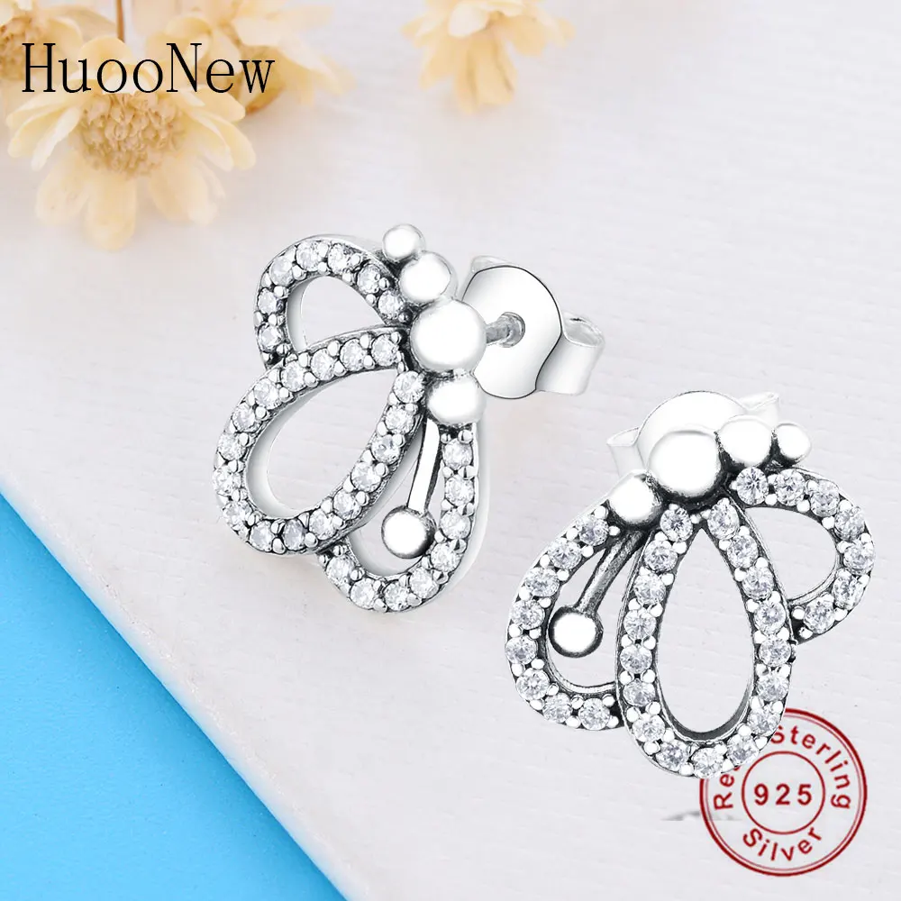 Роскошные серьги-гвоздики из стерлингового серебра 925 пробы с кубическим