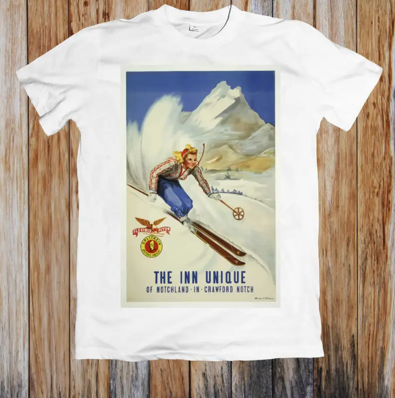 VINTAGE TRAVEL POSTER NEW HAPMSHIRE USA UNISEX T-SHIRT | Мужская одежда