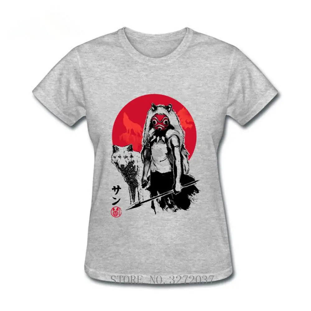 Mononoke Wolf/футболка для девочек sumi-e neigher Totoro Studio Ghibli футболка 100% хлопок топы с
