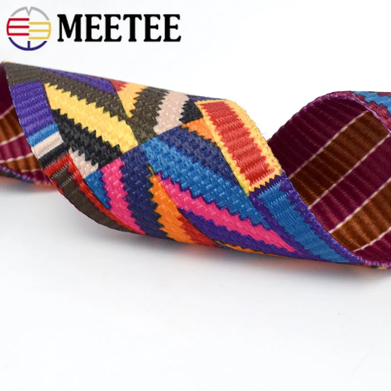 Meetee 5 м/38/50 мм Этническая жаккардовые лямки поясная сумка ленты набор сделай сам