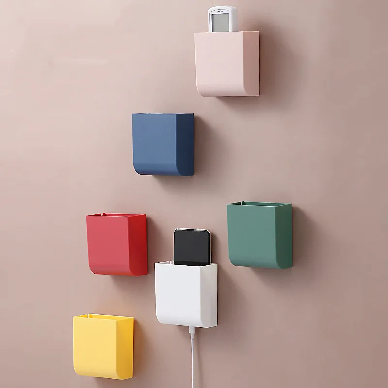 wall mounted storage box remote control storage organizer case for air conditioner tv mobile phone plug holder stand rack free global shipping