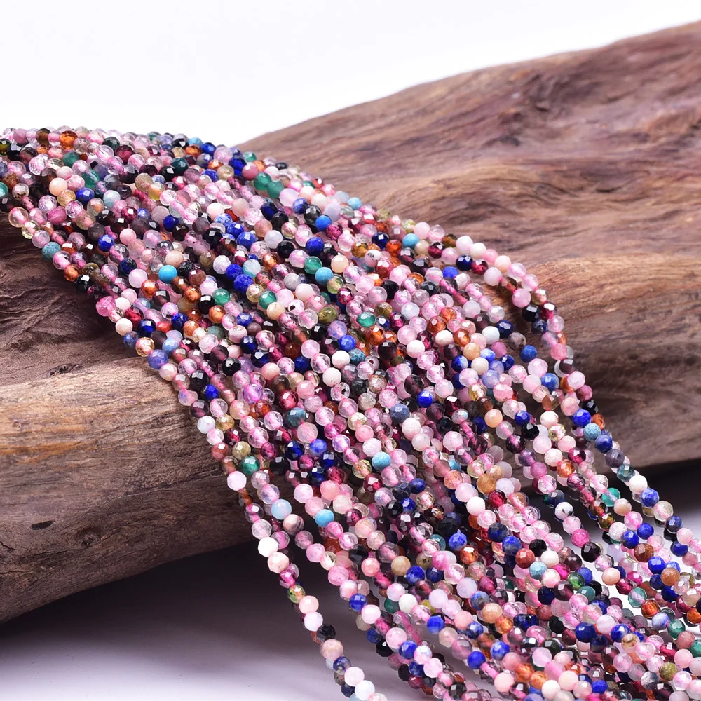 Asingeloo 2 мм натуральный Граненый Цвет турмалиновый камень бусины для изготовления