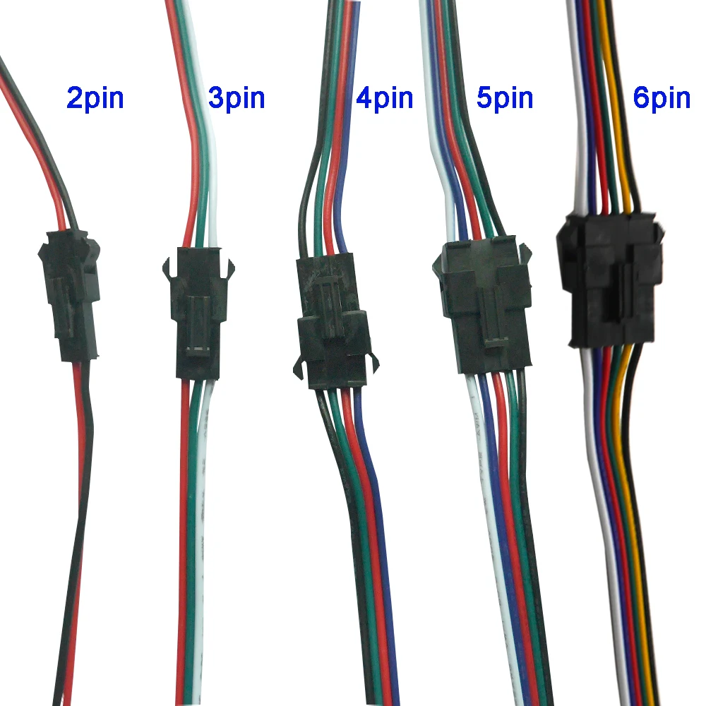 5 пар ~ 100 3pin 4pin 5pin 6pin JST светодиодные разъемы штекер и гнездо для 3528 5050 RGB RGBW RGBWW