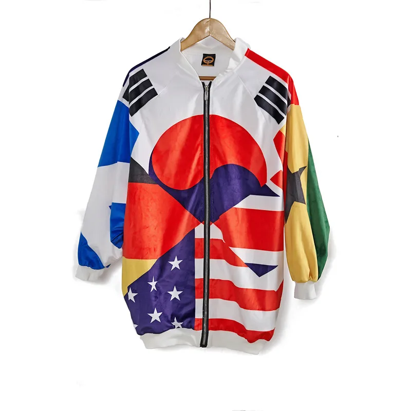 Женский зимний Тренч в стиле граффити зимнее пальто хип-хоп теплые свободные