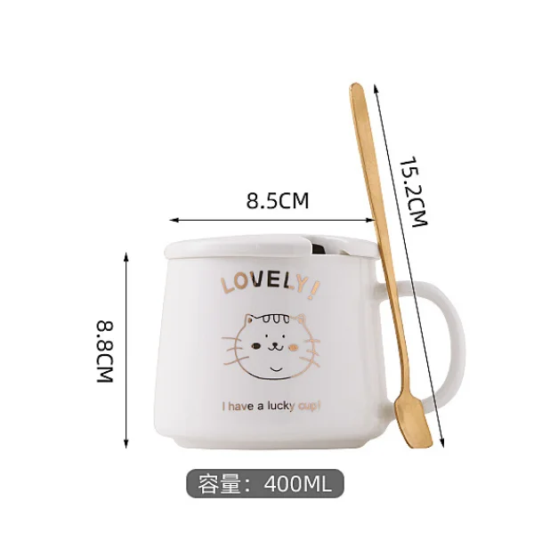 

Ceramic mug with lid spoon cartoon mug gift set coffee cup mugs coffee cups cute coffee mugs and cups tumbler cup