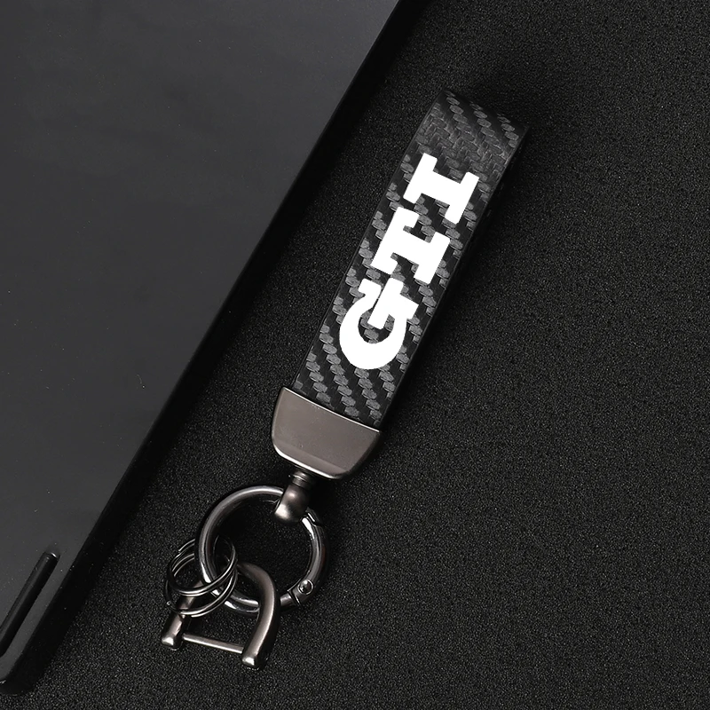 

Car High-end sports customized carbon fiber leather keychain jewelry For Car Golf GTI 4 5 6 7 MK4 MK5 MK7 GTI car accessories