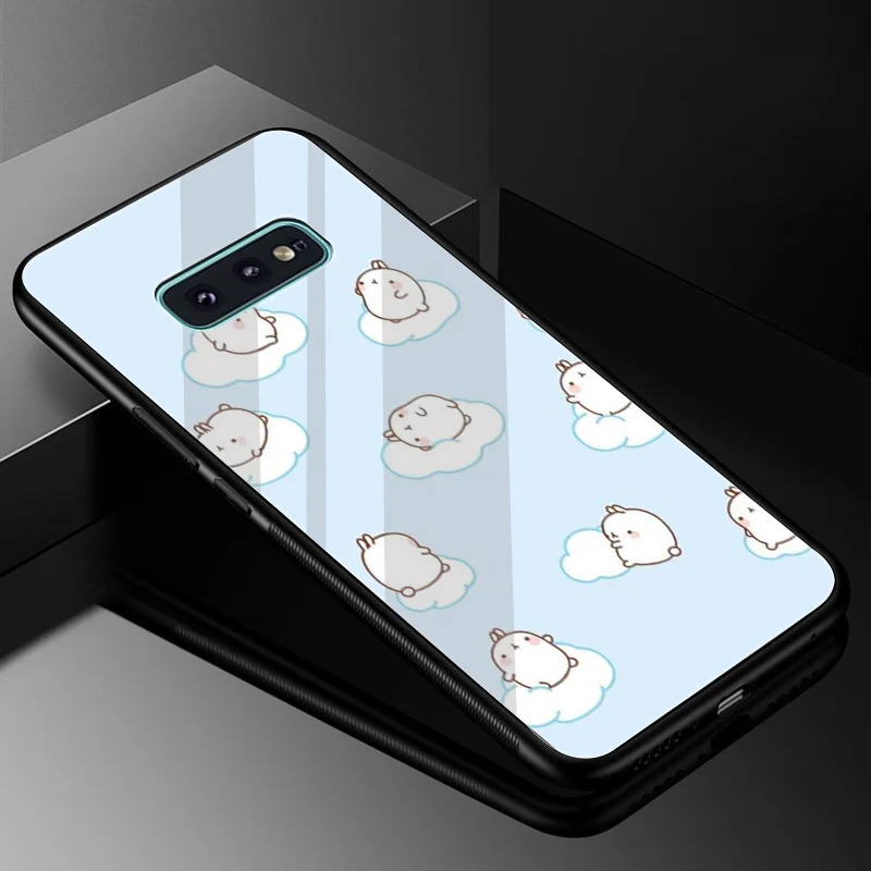 Cutest Kawaii Box Potatoes Rabbits Molang Case Glass for Samsung S7 Edge S8 S9 Plus Note 8 9 10 S10 A10 A20 A30 A40 A50 A60 A70 |