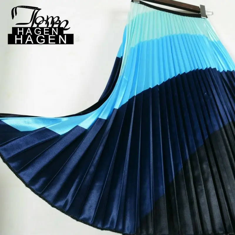 Том Хаген новая модная плиссированная юбка с принтом высокая талия весна лето