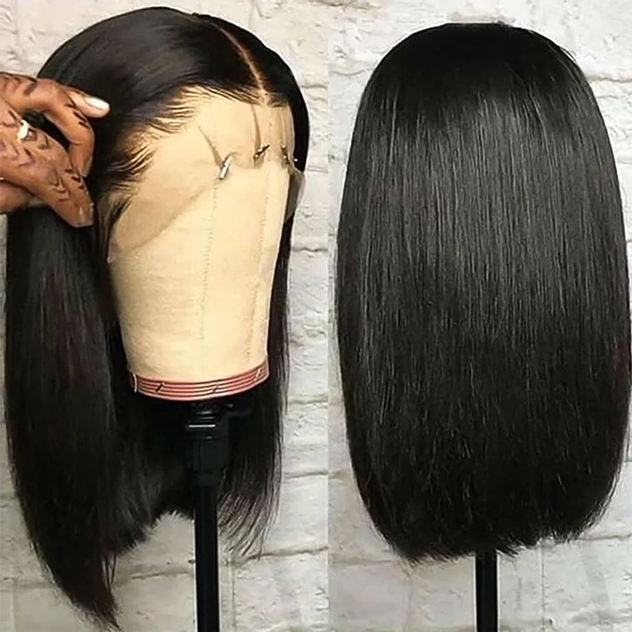 Highlight Wig Human Hair Short Bob Wig Brazilian For Black Women Remy Pre Plucked Straight T Part Lace Closure Cheap Bob Wigs