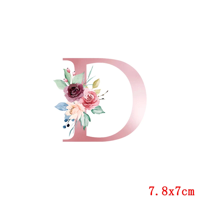 26 English letters Thermo-stickers On Clothes Fashion letter Flower Iron Transfers For Clothing Stickers Wholesale Patch | Дом и сад