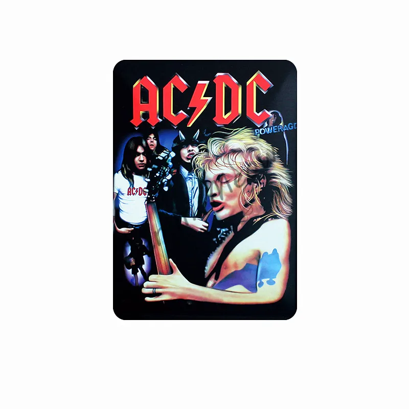 Горячая фильм знаменитостей Винтаж AC/DC аниме металлическая пластина Скалистые певцы с железной печатью настенные плакаты клуб кино казино домашний декор WY39