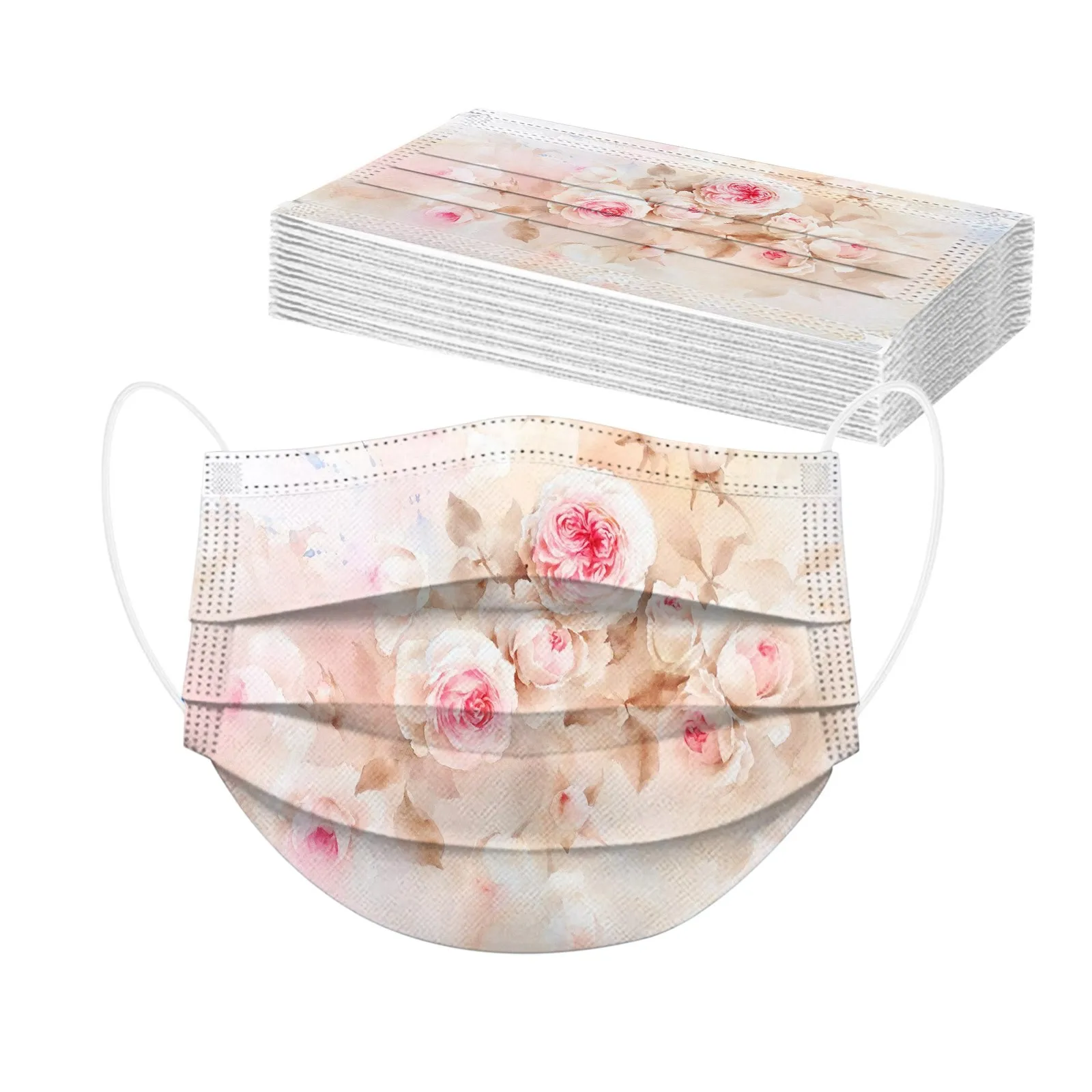 10 шт для взрослых с цветочным принтом Маски Рот муфельная печь одноразовые