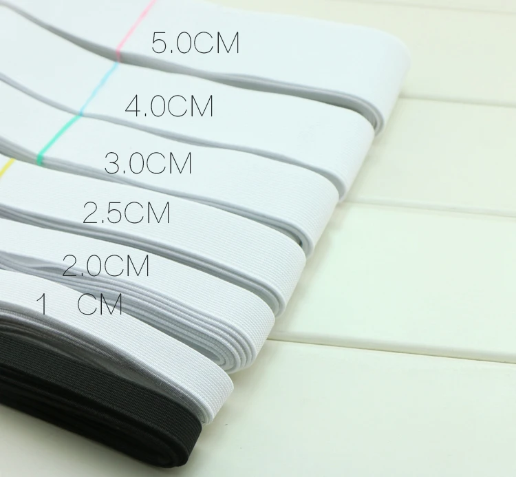 

2M 2cm/3cm/4cm/5cm width Flat Thin wide elastic rubber band clothing accessories nylon webbing garment sewing accessories white